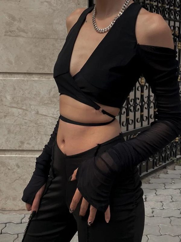 Baddie Cut-Out Wrap Top