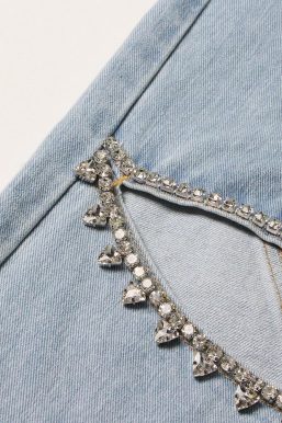 Baddie Embellished Cut-Out Jeans