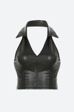 Baddie Faux Leather Crop Top