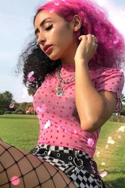 Baddie Heart Mesh Crop Top