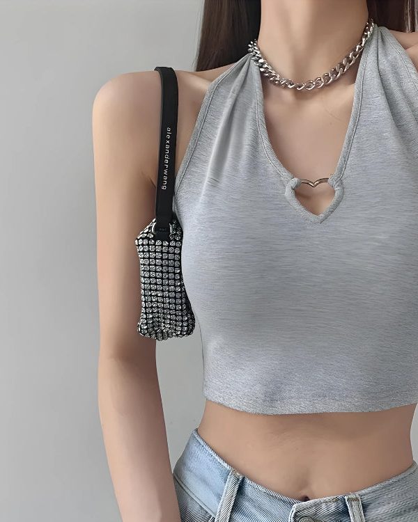 Baddie Heart Ring Halter Top
