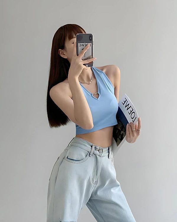 Baddie Heart Ring Halter Top