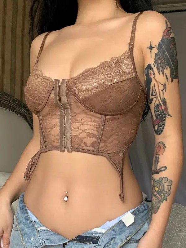 Baddie Lace Crop Corset Top