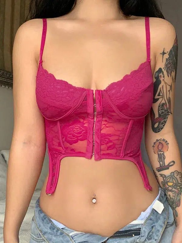 Baddie Lace Crop Corset Top