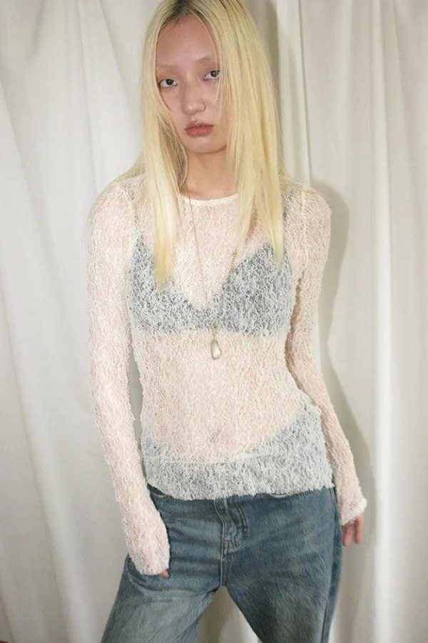 Baddie Lace Sheer Top