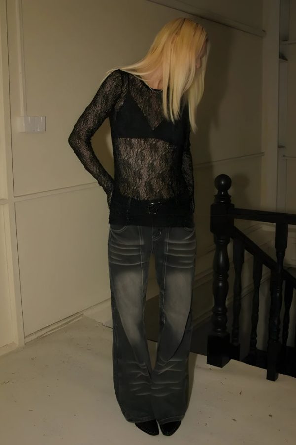 Baddie Lace Sheer Top