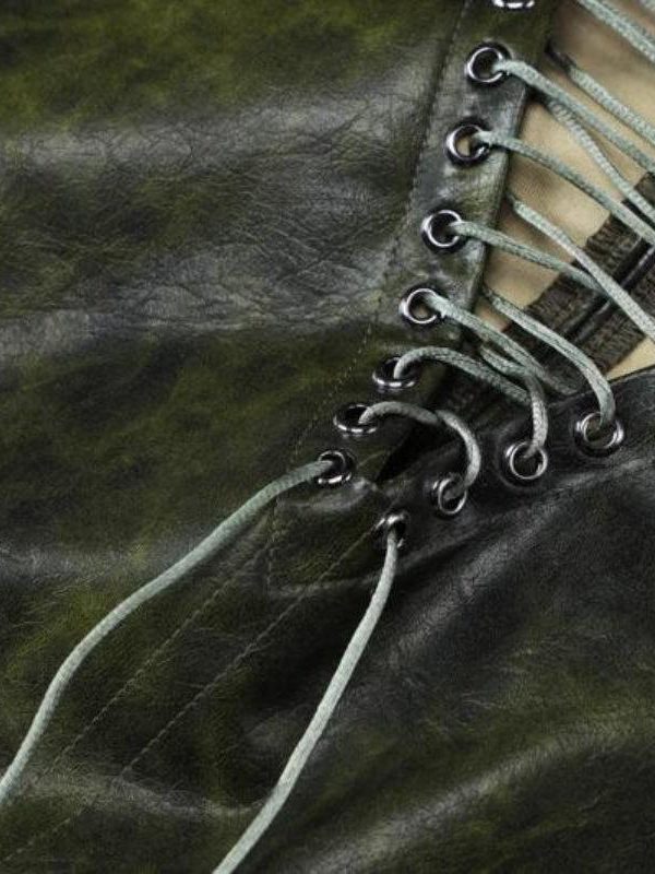 Baddie Leaf Lace Up Split Maxi Skirt