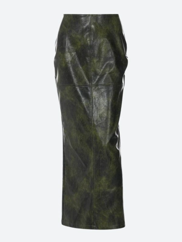 Baddie Leaf Lace Up Split Maxi Skirt