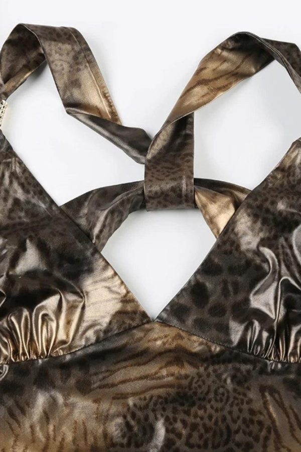 Baddie Leopard Backless Top