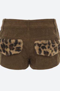 Baddie Leopard Corduroy Shorts