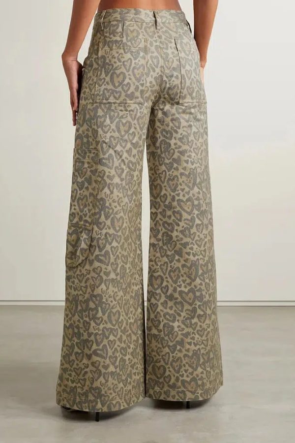 Baddie Leopard Embellished Cut Out Pants