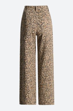 Baddie Leopard Embellished Cut Out Pants