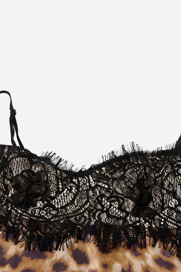 Baddie Leopard Lace Mini Dress