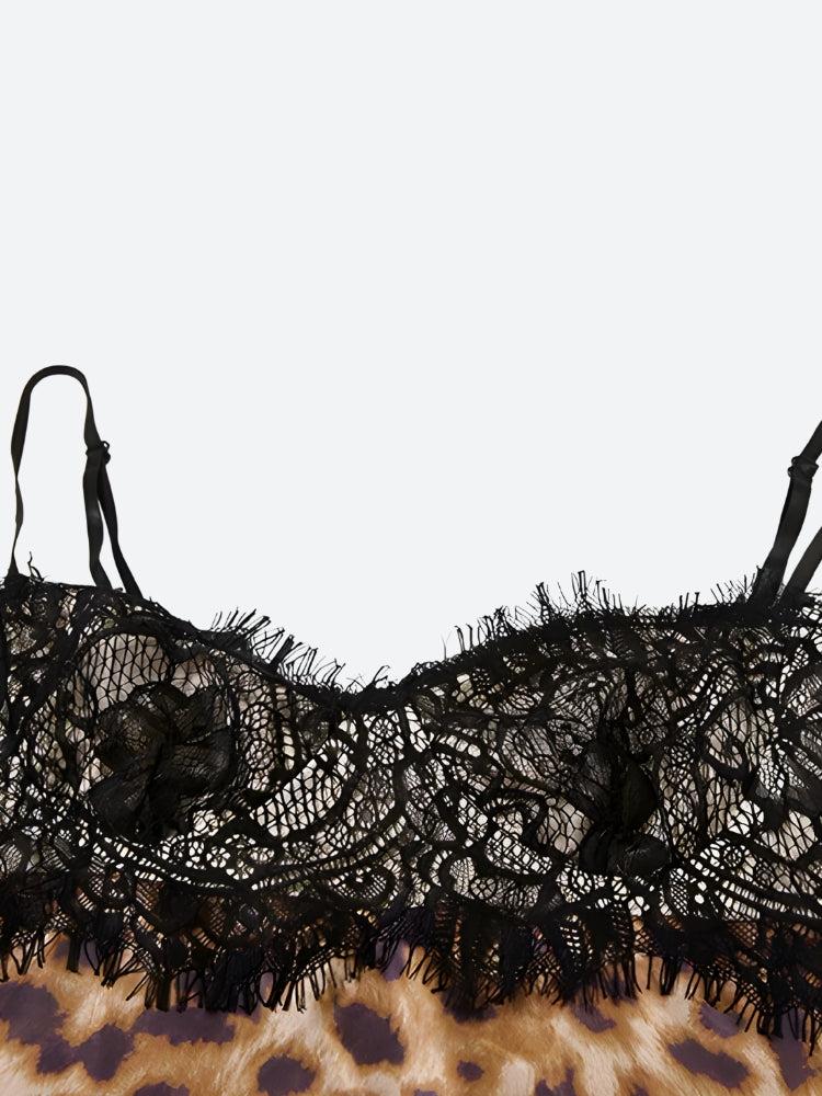 Baddie Leopard Lace Mini Dress Baddie Leopard Lace Mini Dress