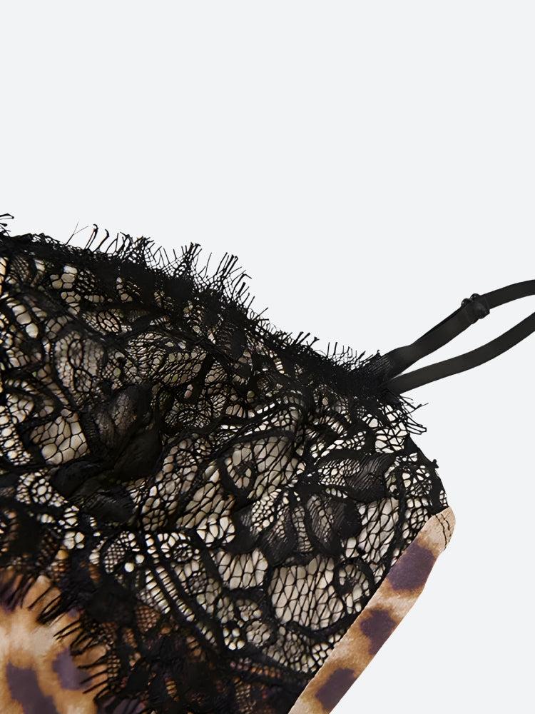 Baddie Leopard Lace Mini Dress Baddie Leopard Lace Mini Dress