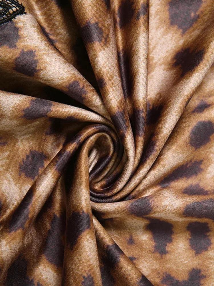 Baddie Leopard Lace Mini Dress Baddie Leopard Lace Mini Dress