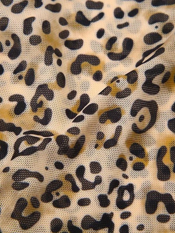 Baddie Leopard Mesh Top