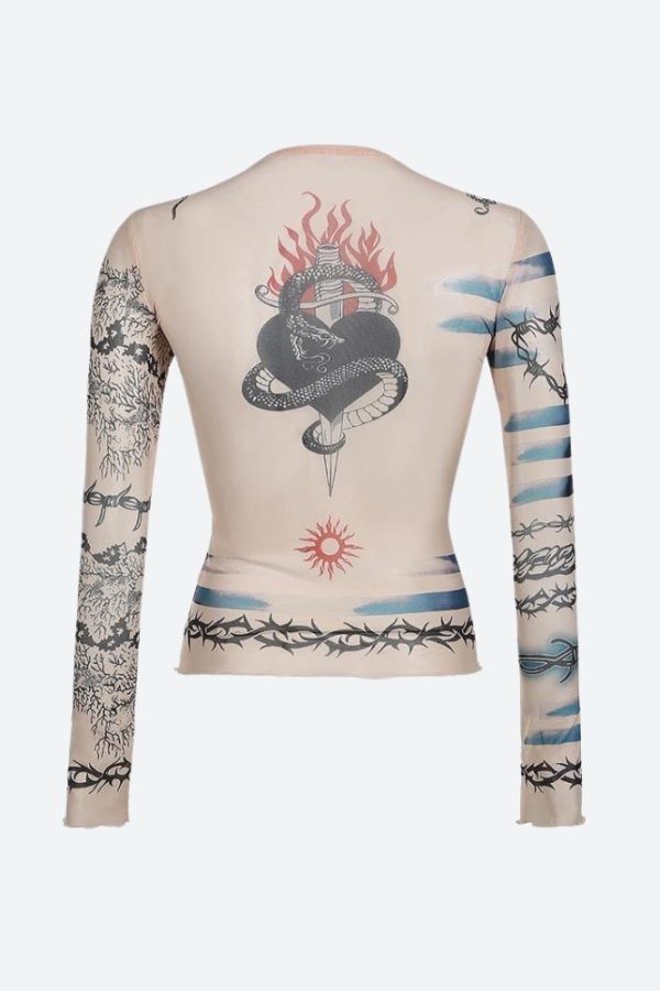 Baddie Mesh Tattoo Top