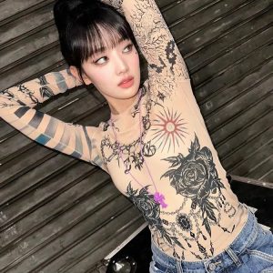 Baddie Mesh Tattoo Top