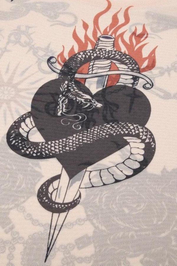 Baddie Mesh Tattoo Top