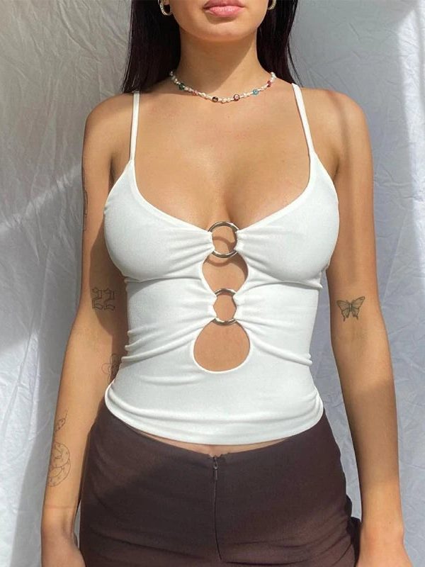 Baddie O-Ring Plunge Neck Top