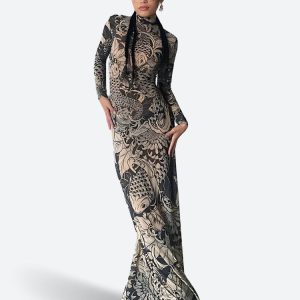 Baddie Tattoo Maxi Dress
