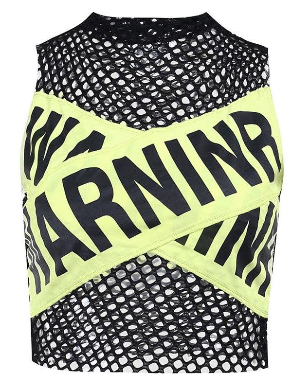 Baddie Warninr Fishnet Tank Top