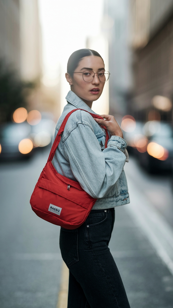 Versatile Looks with the Baggu Mini Nylon Shoulder Bag outfit idea