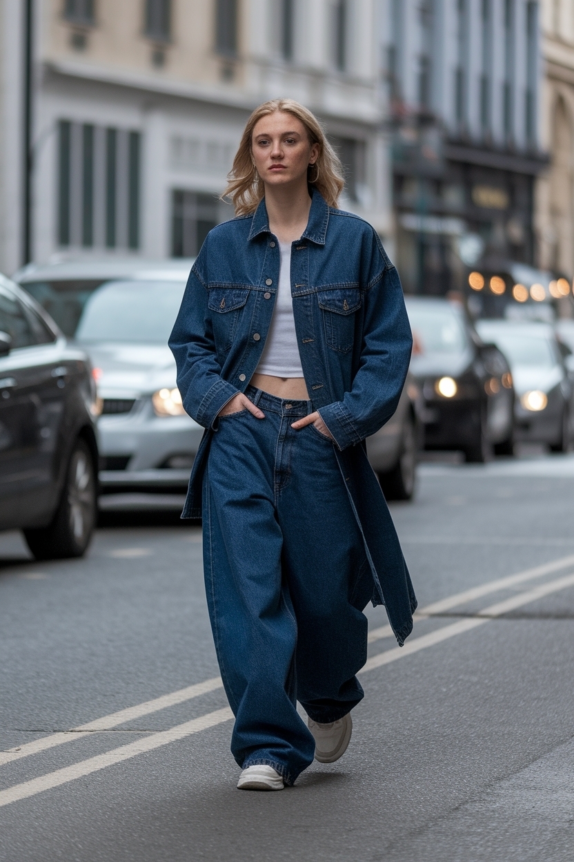 Baggy Dark Blue Jeans Outfit: Versatile and Fashionable outfit idea