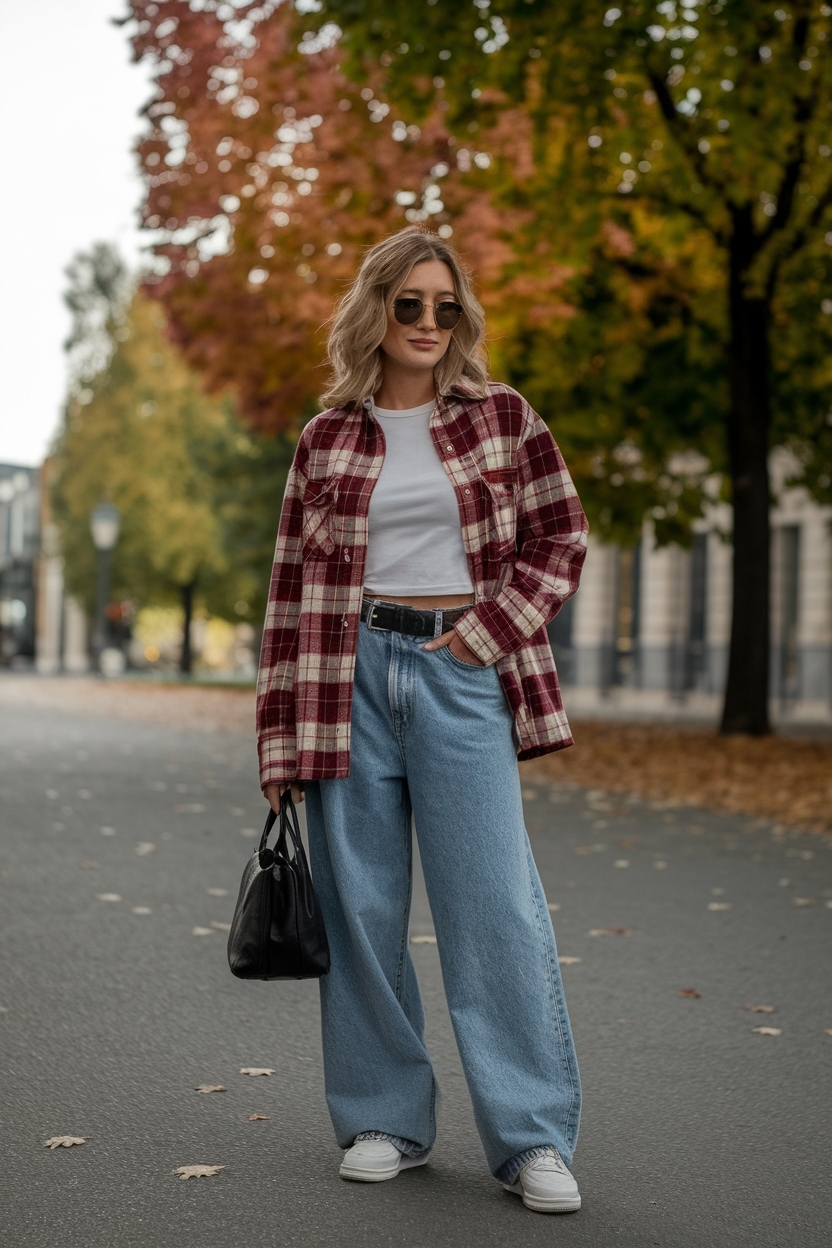 Trendy Baggy Jeans Outfit for Autumn Days outfit idea