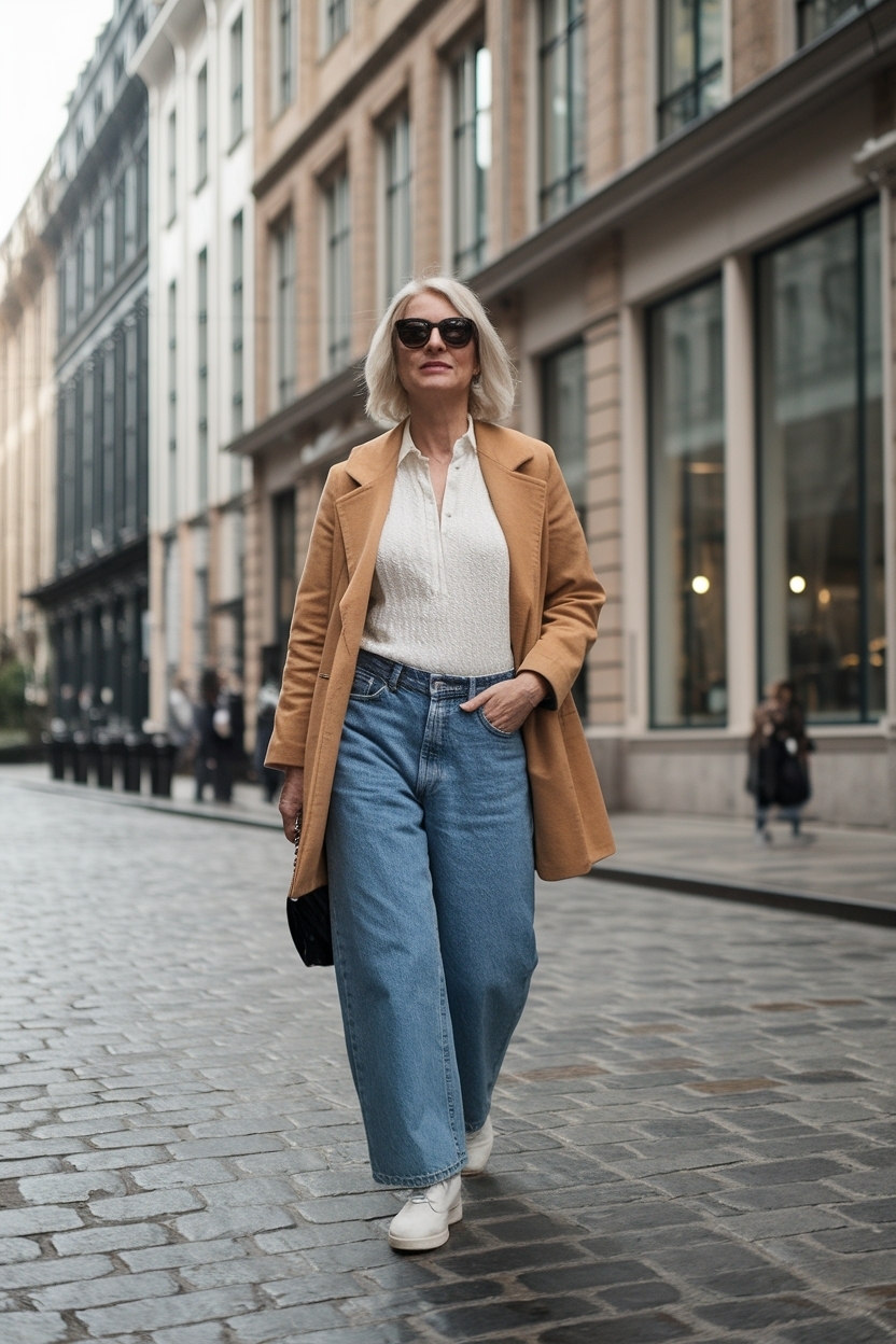 Baggy Jeans Outfit for Women Over 40: Casual Cool Vibes outfit idea