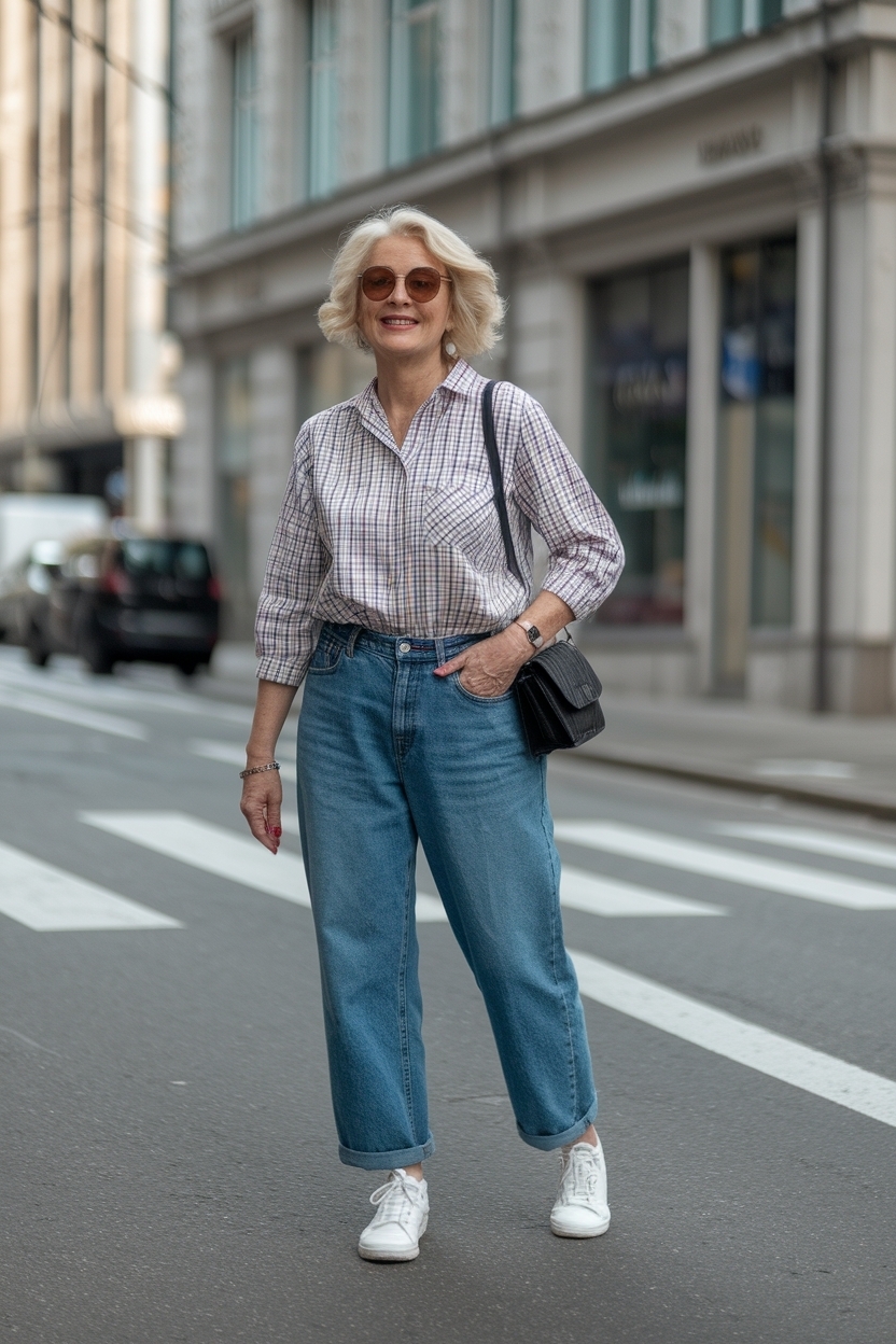 Baggy Jeans Outfit for Women Over 50: Stylish Tips outfit idea