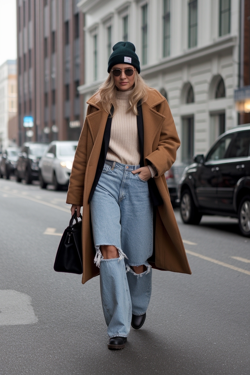 Baggy Ripped Jeans Outfit Winter: Chic and Comfy outfit idea
