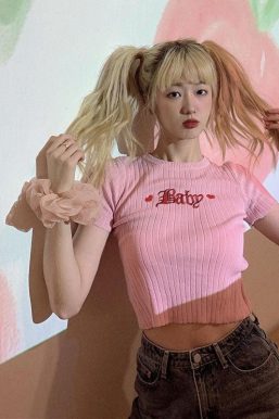 Barbie Embroidered Crop Top