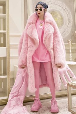 Barbiecore Plush Faux Fur Maxi Coat