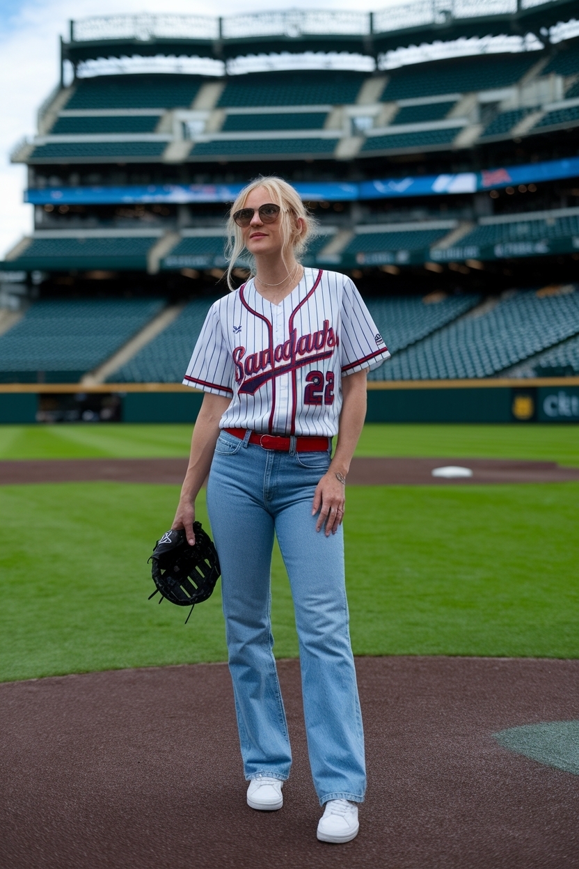 Baseball Jersey Outfit Women Fashion: Trendy and Chic outfit idea