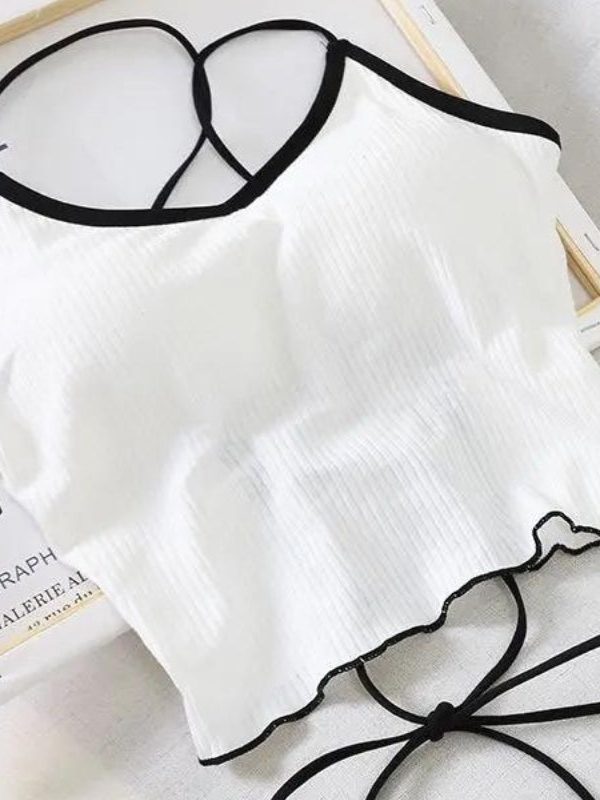 Basic Corduroy Backless Crop Top