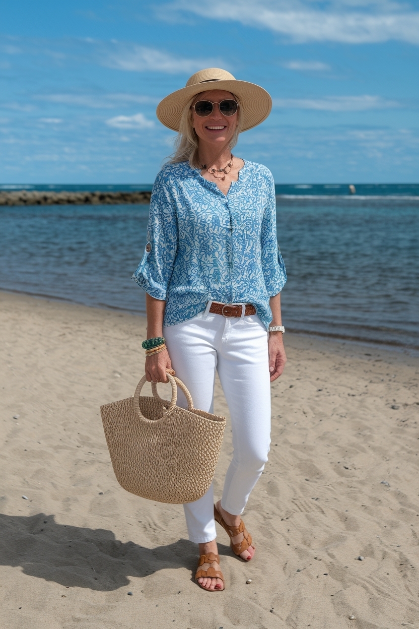 Beach Outfit for Women Over 40 Over 50: Ageless Style outfit idea