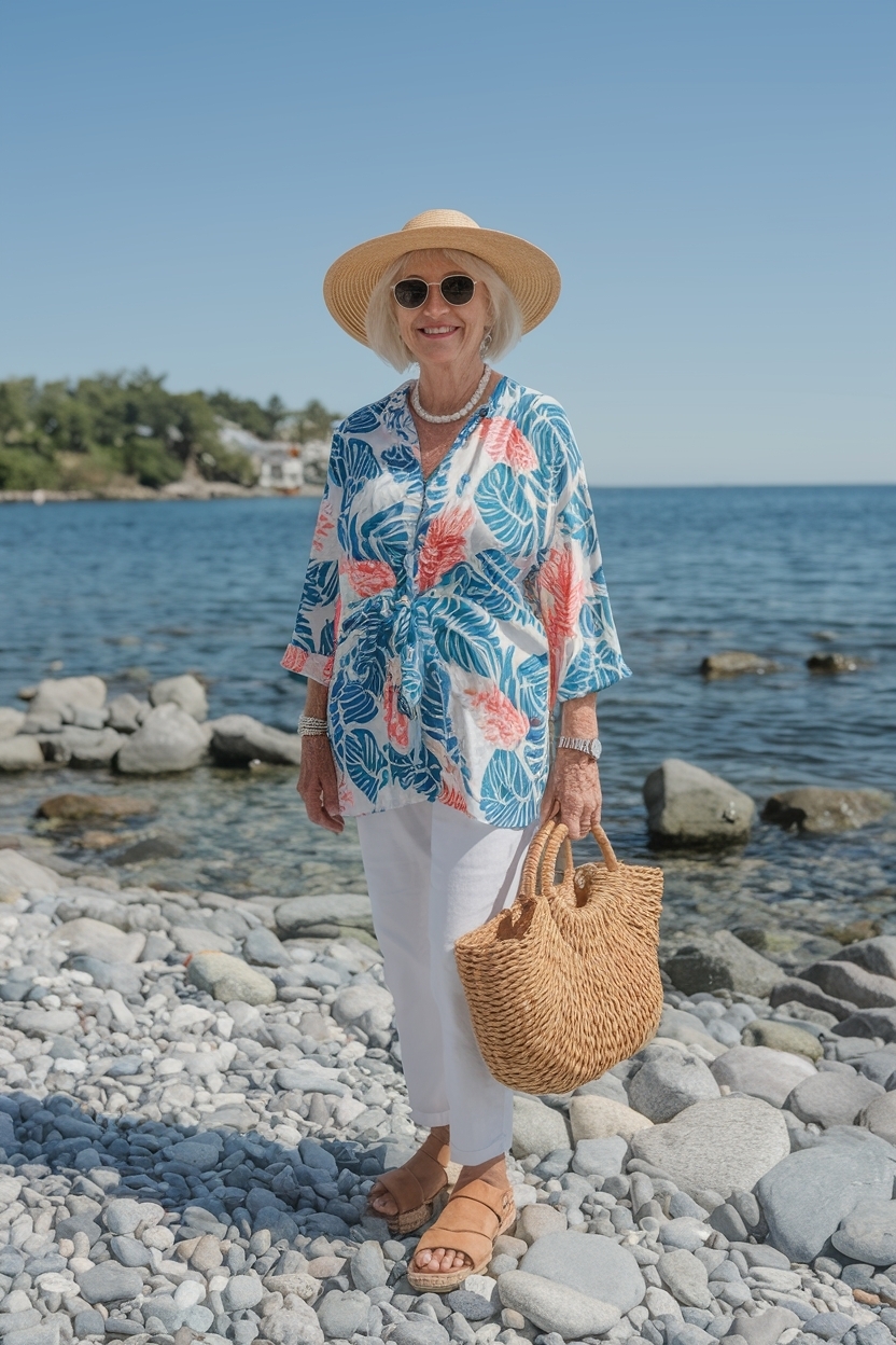 Beach Outfit for Women Over 70: Comfort Meets Chic outfit idea