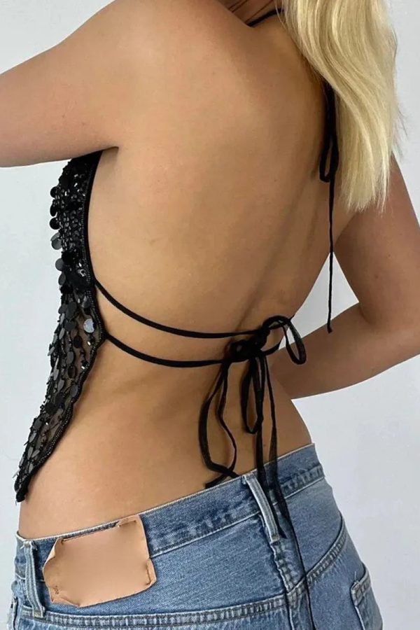 Beaded Backless Top