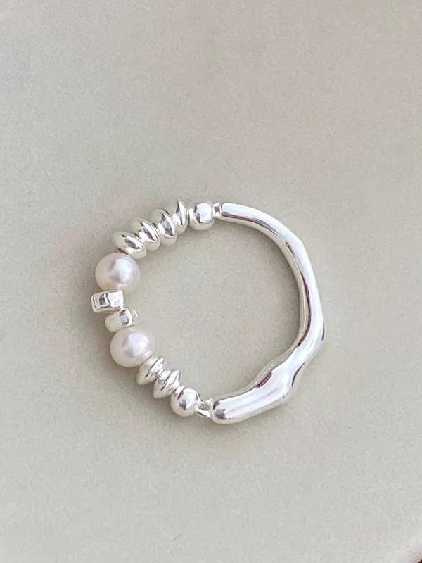 Beaded Wavy Ring
