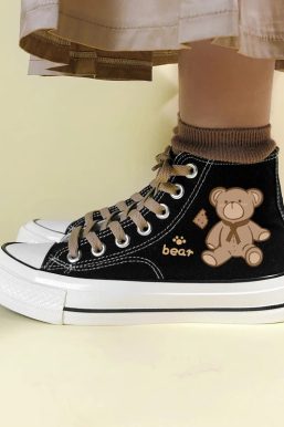 Bear Lace Up Canvas Shoes