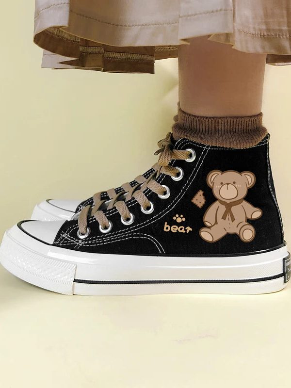 Bear Lace Up Canvas Shoes