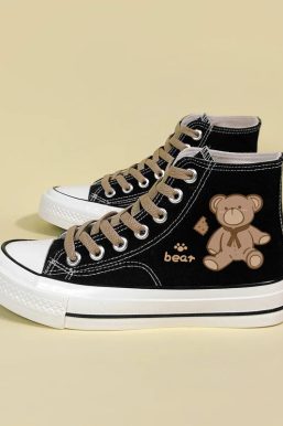 Bear Lace Up Canvas Shoes