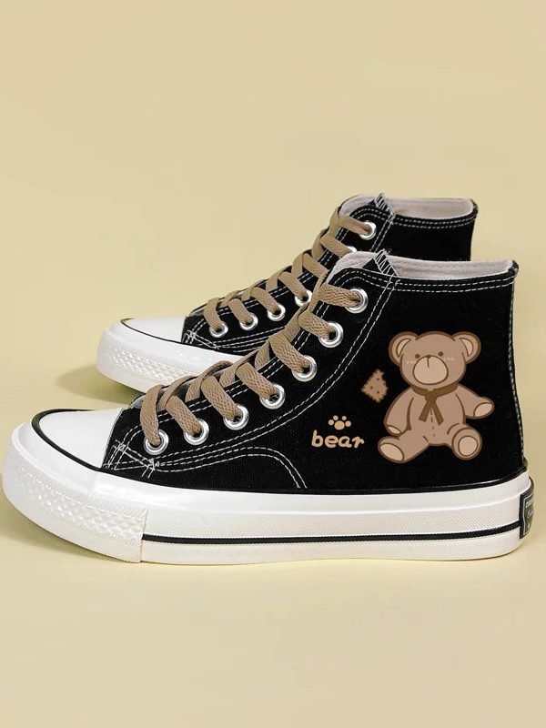Bear Lace Up Canvas Shoes