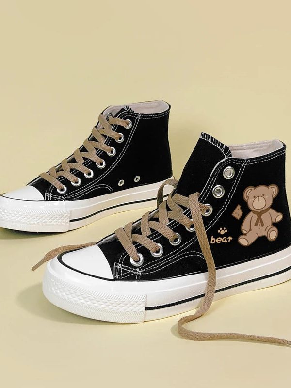 Bear Lace Up Canvas Shoes