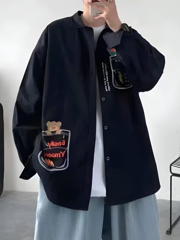 Bear & Skateboard Detailed Shirt