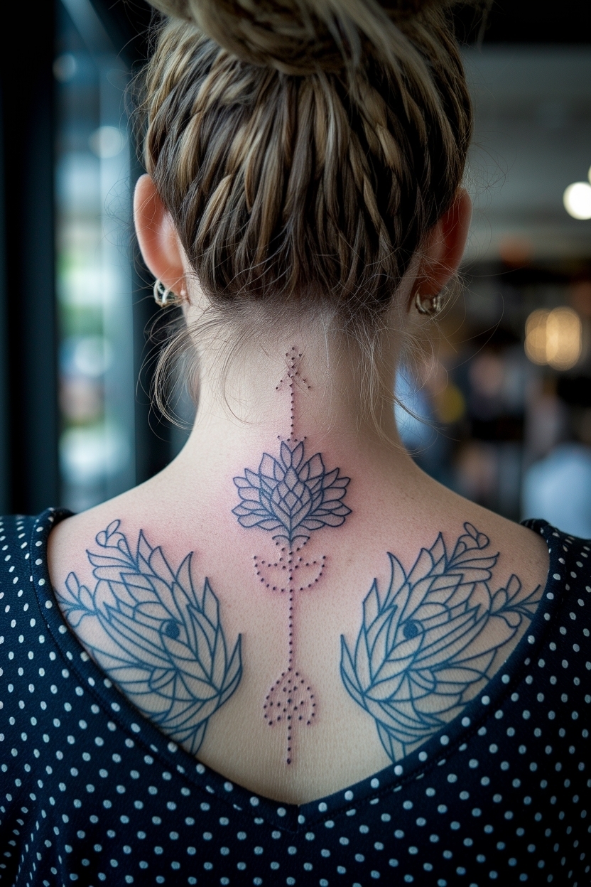 Behind the Neck Tattoos for Women: Trendy Designs to Try outfit idea