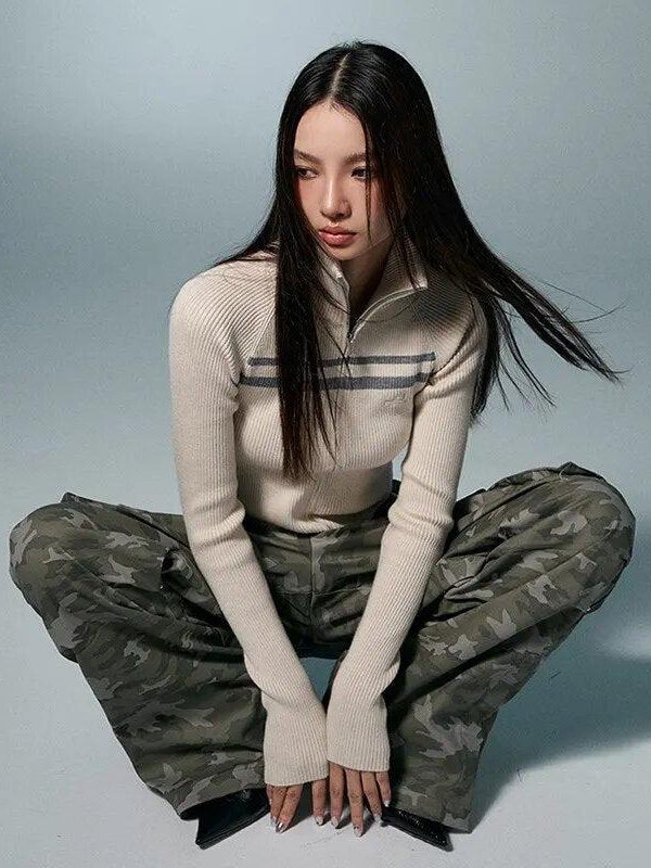 Belted Back Turtleneck Cropped Cardigan