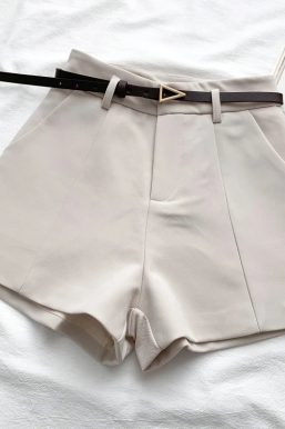 Belted High Waisted Shorts